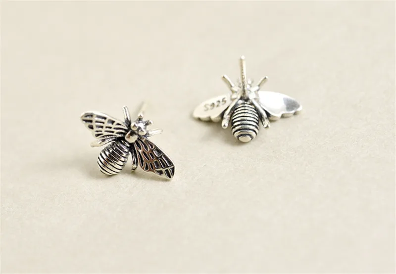 Honeybee серьги-гвоздики 925 пробы серебро восстановление древних способов использовать женский дизайн ювелирные изделия Z8769