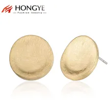 HONGYE простые классические ювелирные изделия золото/серебро/розовое золото цвет ручной работы Рисунок круглые серьги гвоздики для женщин модные ювелирные изделия