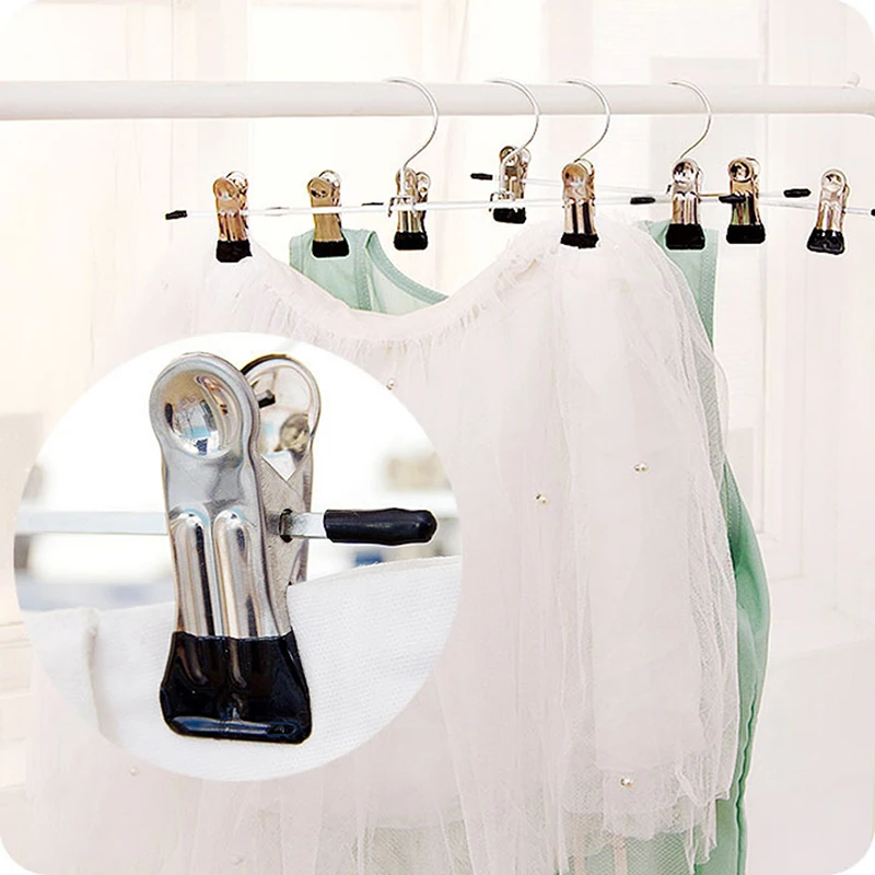 Portable Hangers For Clothes Stainless Steel Clip Stand Hanger Pants