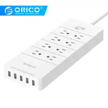 Orico силовая Лента Usb 8 розетка 4 порта USB удлинитель розетка с светодиодный светильник-индикатор-вилка США