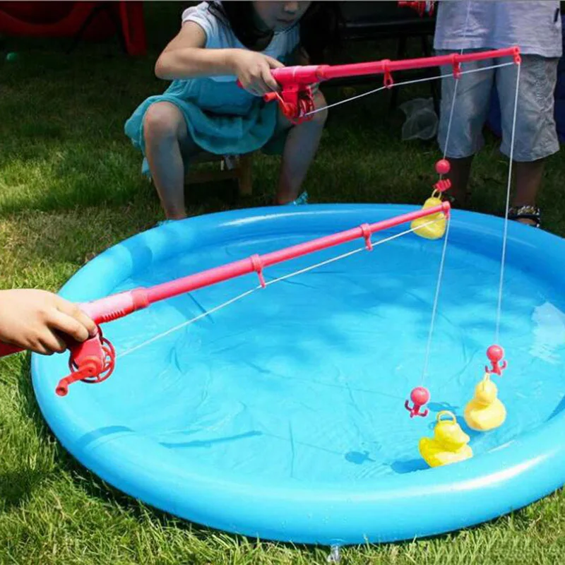 Duck Fishing Game Pond Pool With 5 Ducklings Set Kid Educational