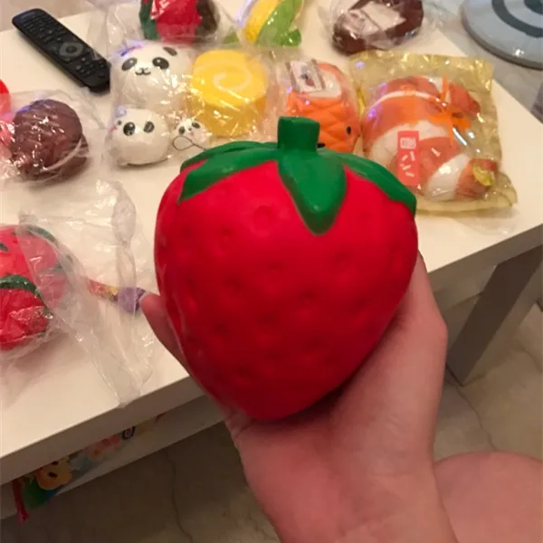 Big Jumbo Juicy Squishy Strawberry Fake Artificial Food Fruit Memory Foam Venting toys - Buyer Show 19