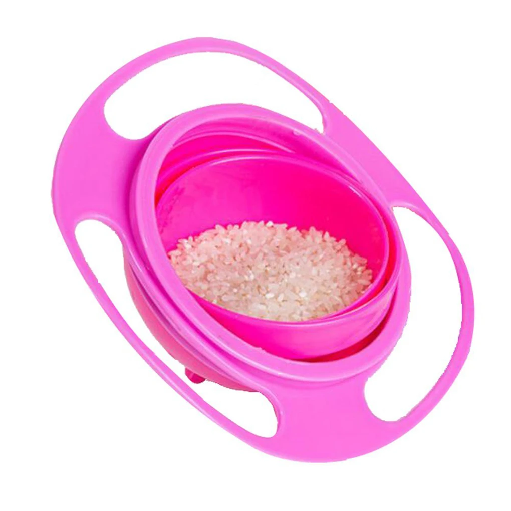 Non Spill Feeding Infant Gyro UFO Bowl 360 deg Rotating Baby Kids Avoid Food Spilling Baby Eat Toy Tool Flying Saucer Umbrella