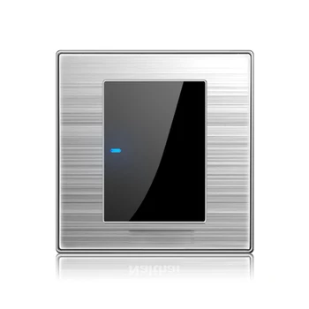 

1 2 3 Gang 1 2 Way Household switch socket type 86 wall with led brushed stainless steel mirror light point Reset switch socket