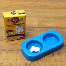 Кукольный домик миниатюрная 1:12 игрушка для домашней собаки щенок еда и чаша набор длина 3 см SPO589