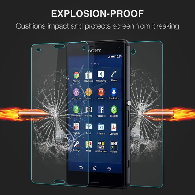 2Pcs Lot Front Back Tempered Glass Film For Sony Xperia Z3 Mini Z3 Compact D5803 D5833