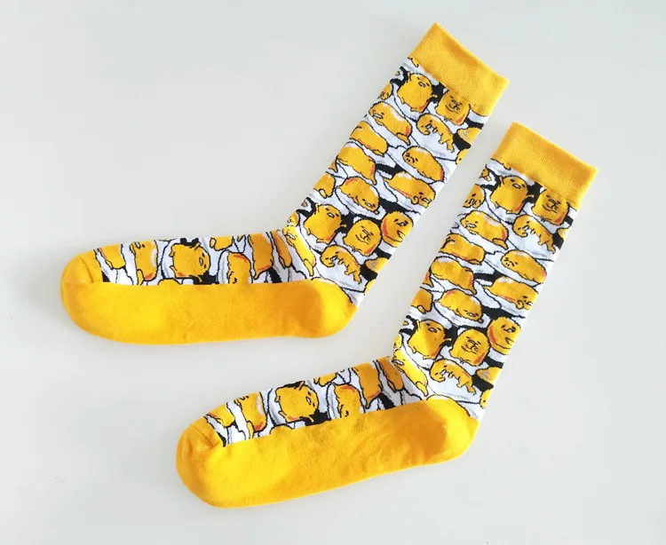 Cartoon Gudetama print socks house swallow cat cute fun men cotton sock autumn winter sporting casual absorb sweat breathable