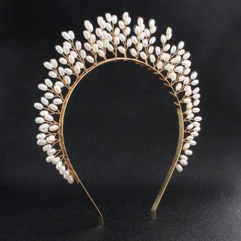 

Whimsical Queen Crown Woodland Hair Jewelry Vintage Babies Breath Headpiece Princess Tiara Rustic Headband Modern CARONA