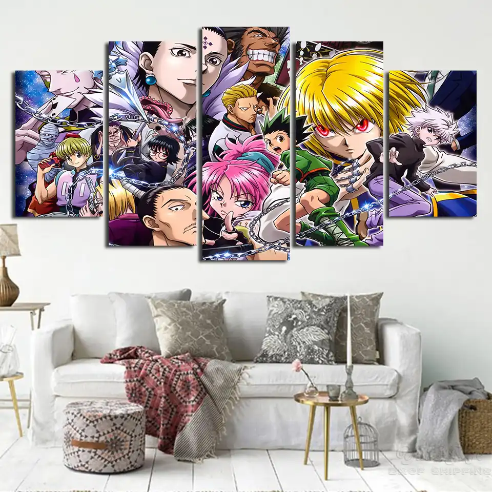Original Decorations Art for Bedroom Living Room Home Decor Art HD Print Oil Painting on Canvas,Hunter X Hunter 12x18inch,Framed