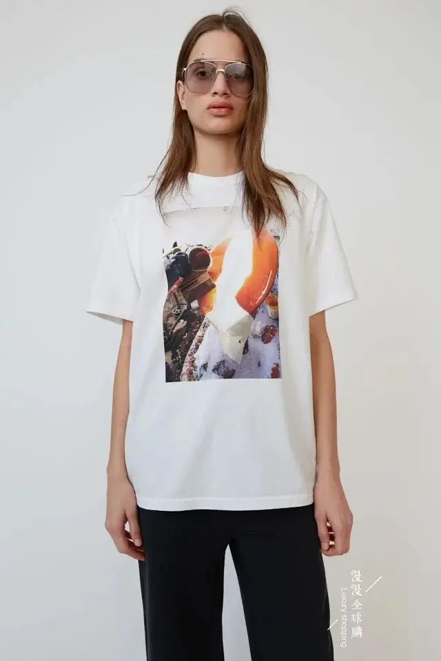 

Women T-shirt 2019 Spring and Summer New Surfboard Print Neutral Style Round Neck T-shirt