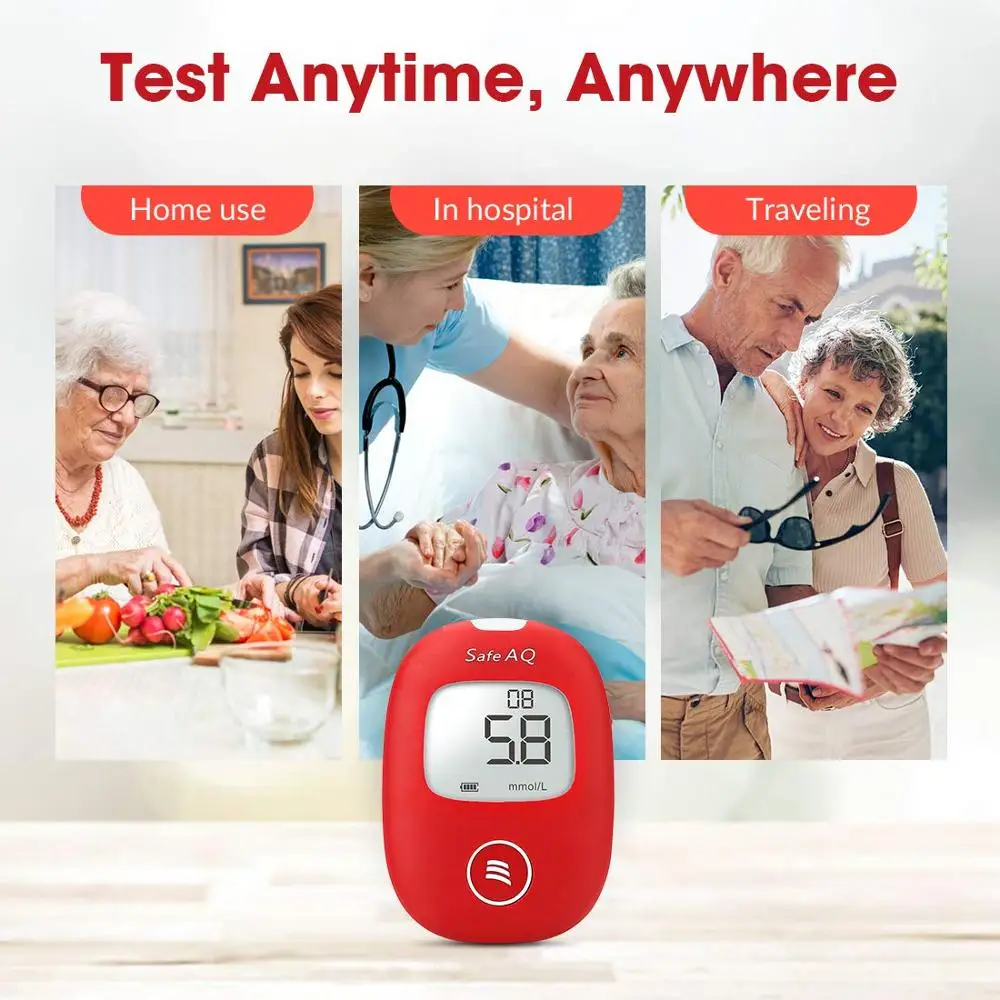 Sinocare Safe AQ Smart mg/dL mmol/L измеритель уровня глюкозы в крови диабет комплект глюкометра и тест-полоски ланцеты безболезненный тест сахара в крови er