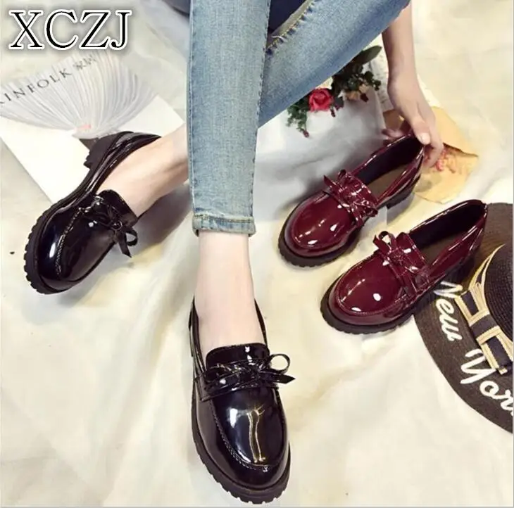 

Brand Leather Flat Shoes woman pointed toe With low Woman Loafers Cowhide Spring Casual Shoes Women Flats low heel Women Shoes