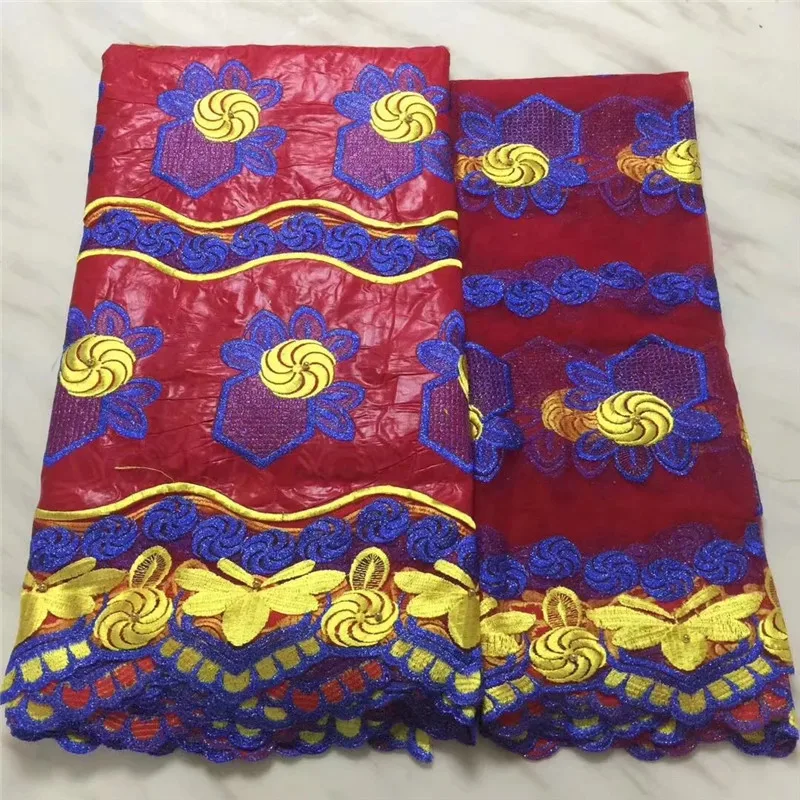 

African Bazin Riche Getzner Lace Fabric 2018 New Design Embroidered High Quality French Tulle Lace With Guipure Lace Fabric PL11