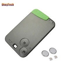 OkeyTech Sostituzione 2 Button Remote Key Card Caso di Shell Fob Smart Card Caso chiave Per Renault Laguna & 2 Batteria e 2 Micro Interruttore