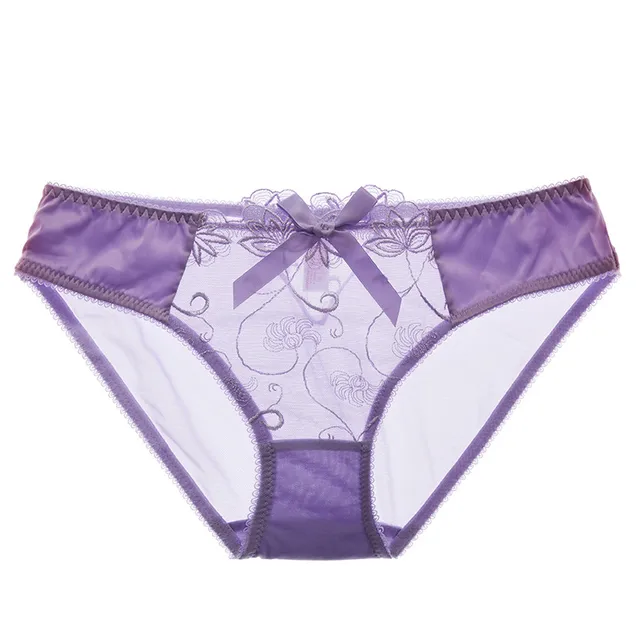 Fashion purple sexy panties for girl transparent underwear women plus