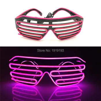 

Trendy Personalized EL Wire Glowing Glasses with DC3V Drive 10Pieces Hipster Favors Neon Led Bulbs Twinkling Sunglasses as Gift
