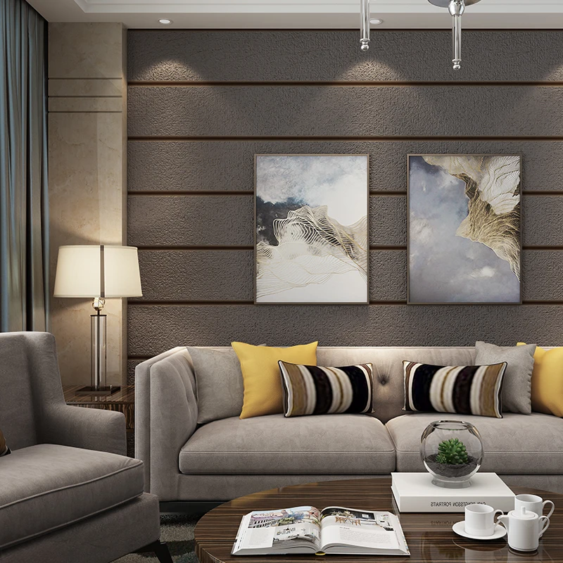 

Modern Simple 3D Embossed Flocking Non-Woven Wallpaper Living Room TV Sofa Backdrop Wall Home Decor Wallpaper Roll For Walls 3 D