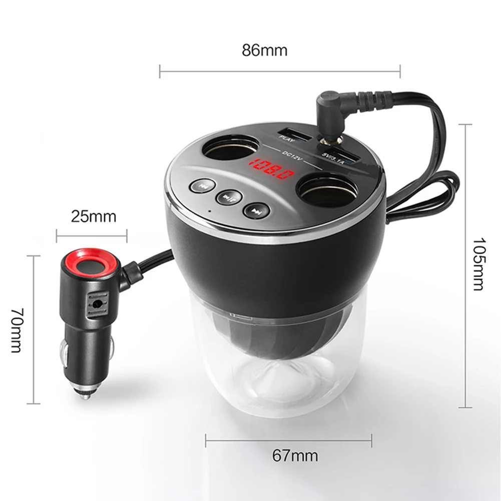 Многофункциональное зарядное устройство с двумя USB mp3 плеер автомобильный