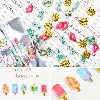 

100 Pcs/pack Mini Transparent 3D PVC Crystal Candy Stickers Creative Animal Dolphin Fruit Cat Decorative Sticker for Diary Album
