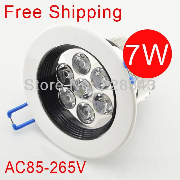 무료 배송 100 개/몫 7W LED 천장 아래로 크리 어 LED 60도 AC85-265V 회전식 외부 드라이버 따뜻한/차가운 흰색