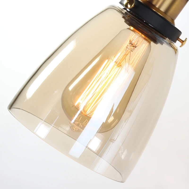 Американский Ретро Лофт настенный светильник овальный прозрачный Янтарный стеклянный дизайн настенный светильник винтажный промышленный домашний настенный светильник металлическая основа