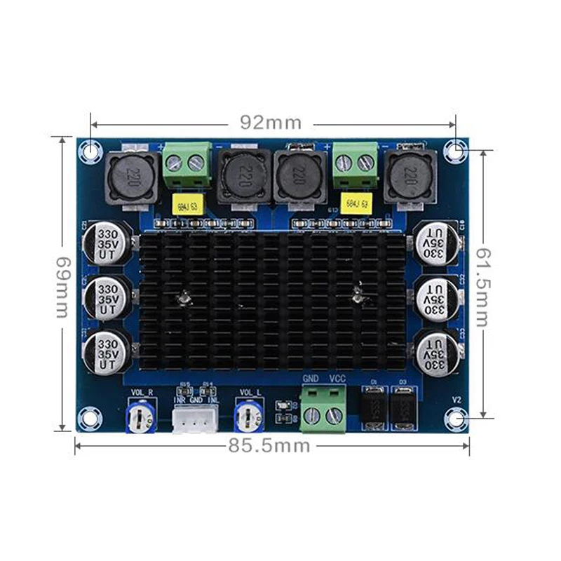 TDA7498 2.0 Digital Power Amplifier Board 100W*2 Dual channel Stereo Audio class d amplifier for speaker DC12-32V TDA7498 2.0 Digital Power Amplifier Board 100W*2 Dual channel Stereo Audio class d amplifier for speaker DC12-32V