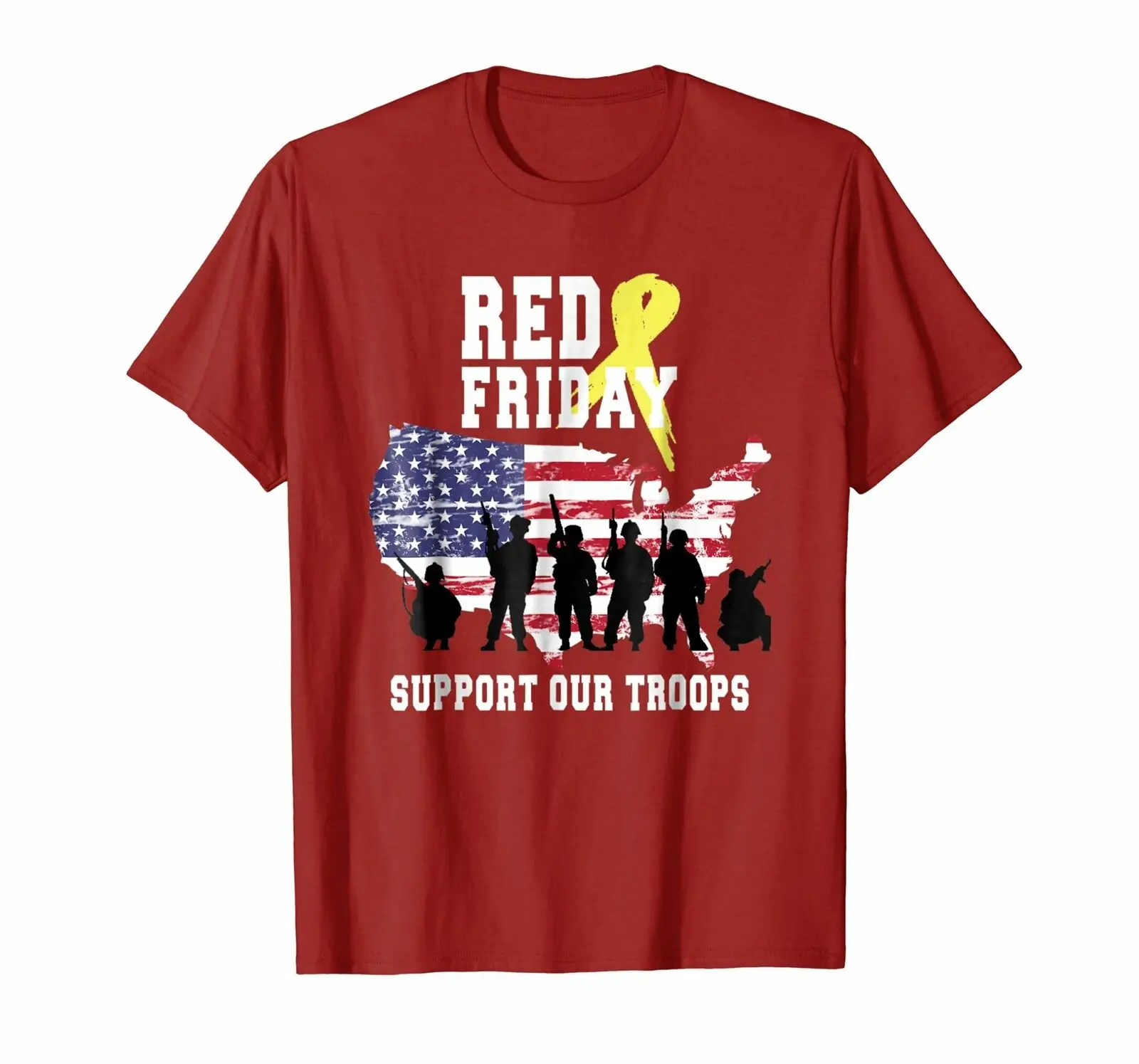 

RED Friday T-shirt R.E.D Remember Everyone Deployed Military Men Short Sleeve Tees