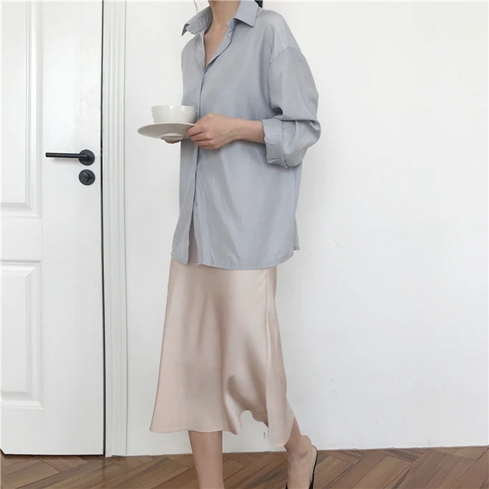 2019 Лето Высокая талия сплошной цвет Harajuku слово юбка женская одежда Slim-fit ruffled Корейская короткая юбка женская