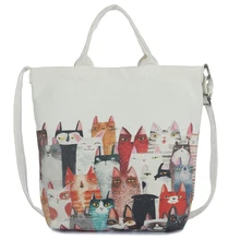 Холщовая Сумка на плечо, Женская Повседневная многоразовая сумка для покупок с большим принтом, сумка-шоппер, сумки Bolsos Grandes, экологичные сумки-тоут 50Z023