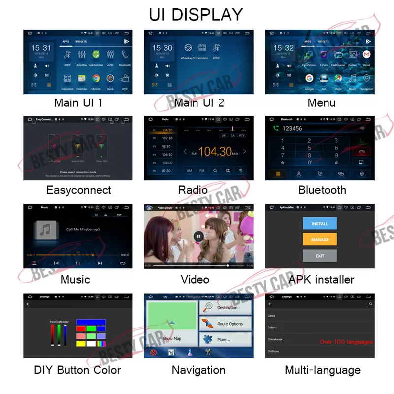 Perfect Android 9.0 Car Multimedia Player Stereo GPS for Toyota HIGHLANDER 2015-Navigation Head Unit Radio DSP 2.5D+IPS 1
