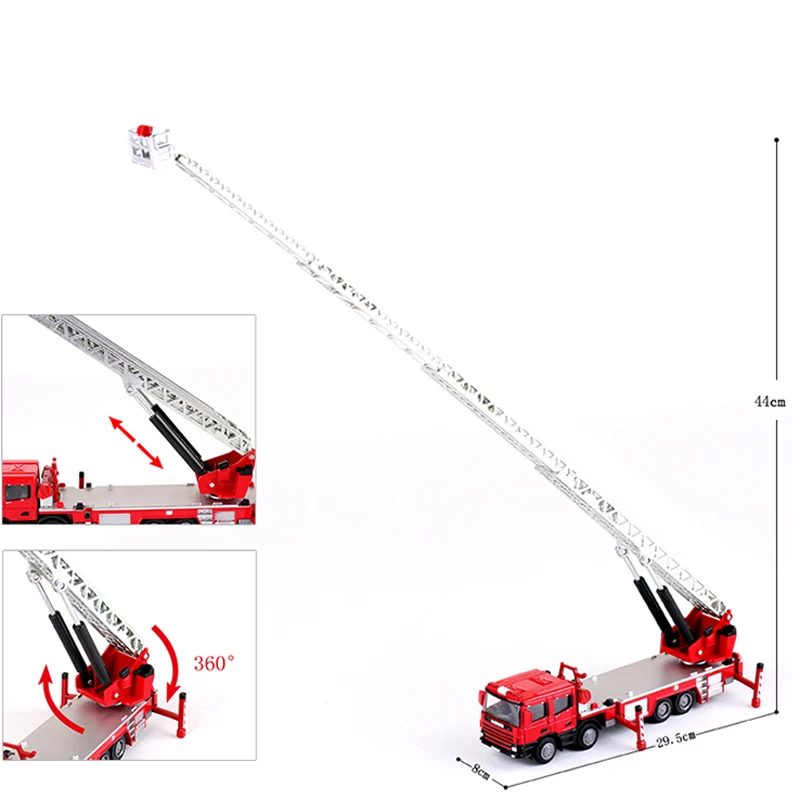 KDW Инженерная лестница пожарный Лифт симулятор грузовик 1:50 сплав литья под давлением детские игрушки коллекция декоративные украшения Рождественский подарок модель