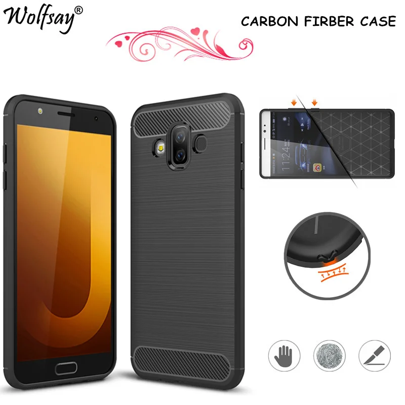 Wolfsay sFor Samsung Galaxy J7 Duo (2018) Case Shock proof Rubber