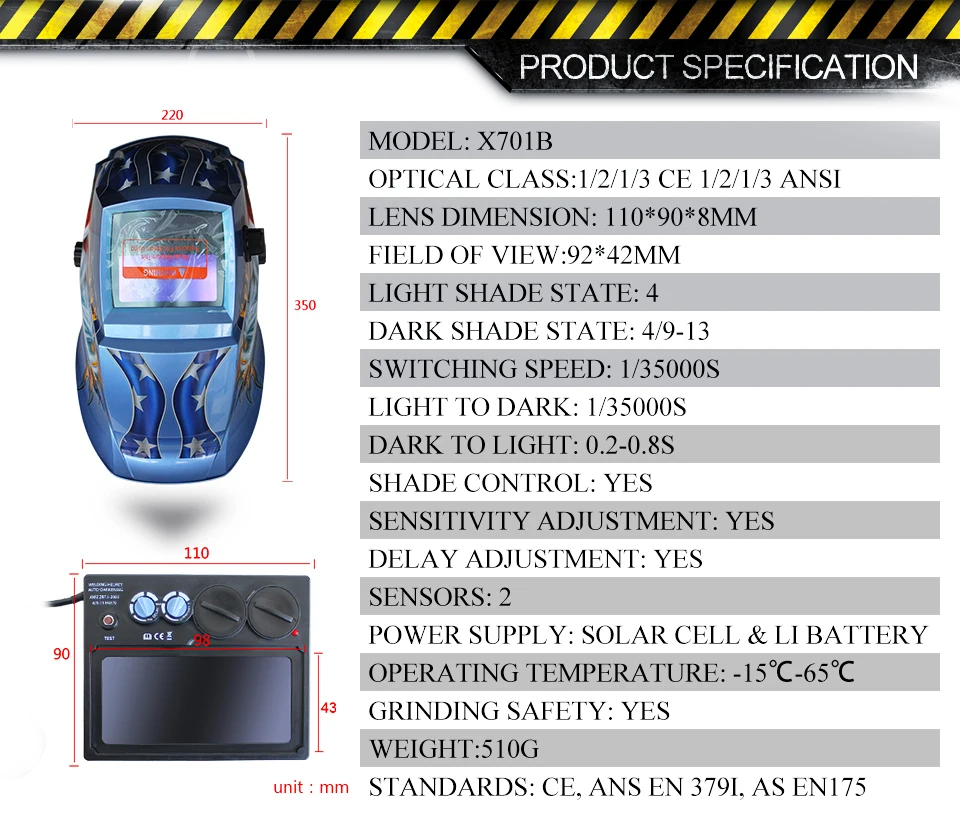 RILAND X701B Сварочная маска Электрический паяльный шлем Орел солнечный авто затемнение TIG MIG MMA сварочный шлем сварщик крышка