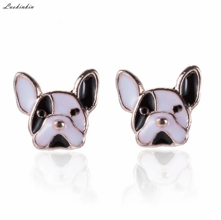 

simple bulldog sweet cute earrings Cartoon quality stud earrings women accessories fashion jewelry 2019 gifts for best friend