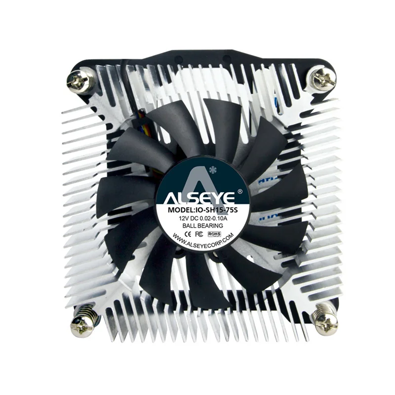 AlSEYE وحدة المعالجة المركزية برودة 1U 4pin PWM وحدة المعالجة المركزية مروحة مع مبادل حراري من الألومنيوم 12 فولت 1500-3500 دورة في الدقيقة مروحة تبريد لل...