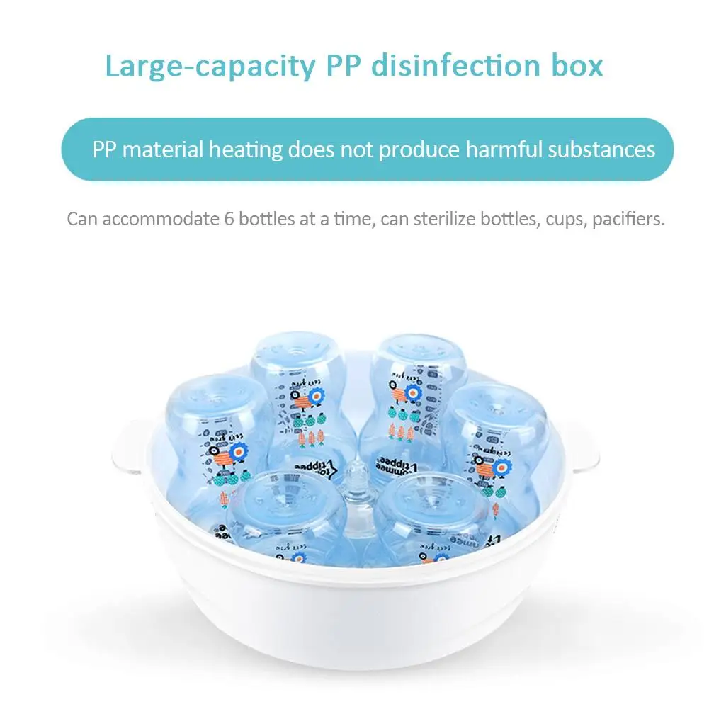 Infant Bottle Safety Microwave Steam Sterilizer Set BPA Free Baby Bottle Sterilizer Nipples Pacifiers Disinfection Steam Box