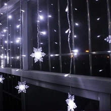 Многоцветный 4 м светодиодный праздничный занавес украшение Рождественская Свадебная световая лента 100 SMDs 18 Лампа в форме снежинки 110 V/220 V