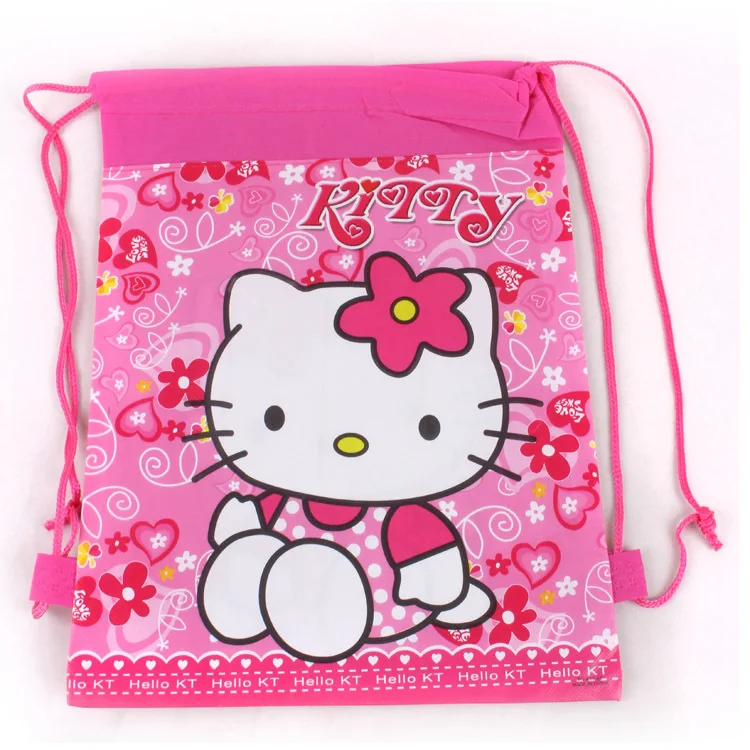 Swimming Bag Drawstring Hello Kitty Pink School Birthday Party favour 27x34cm 