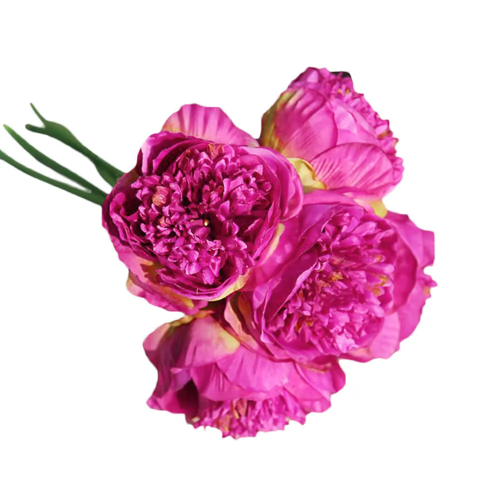 Новые искусственные цветы Пион Букет для украшения свадьбы 5 голов пионы Искусственные цветы домашний декор шелковые гортензии дешевые цветы