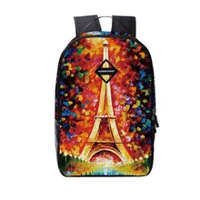 eiffel tower female printing backpack women travel bags high school bags for girls casual shopping bag bagpack sac a dos femme