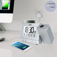 Цифровые часы Fanju будильник цифровая функция даты фон вращающийся Пробуждение Многофункциональный al светодиодный проектор часы Прямая поставка