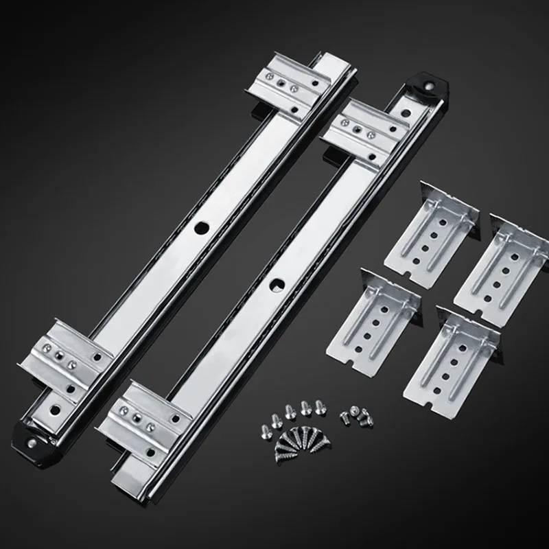 

1 Pair H914 W 27mm/35mm L 35cm 14" Ball Bearing Drawer Slide For Keyboard Pull out Tray Adjustable Hanging Suspension Bracket