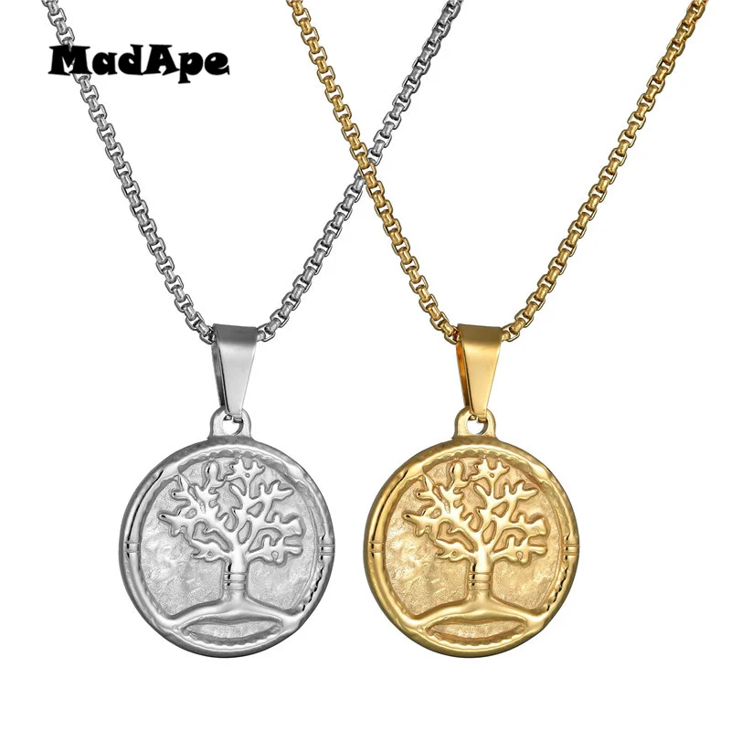 

MadApe Necklaces & Pendants Fashion Tree Of Life Elegant Necklace For Women Man Gold Color Long Chain Party Jewelry