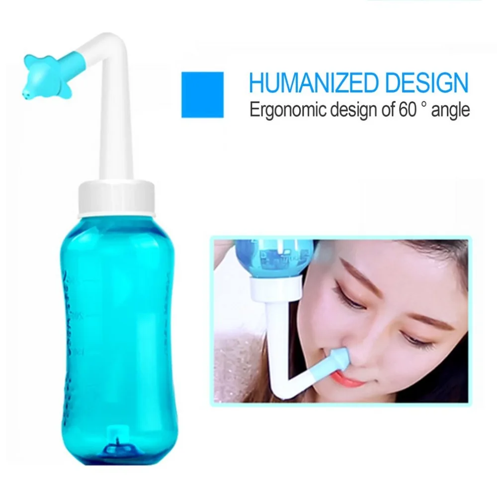 

300ml Sinus Allergies Nasal Pressure Neti Pot Nose Nasal Wash Cleaner Nose Cleaning Protecting Moistens Machine for Kids Adults