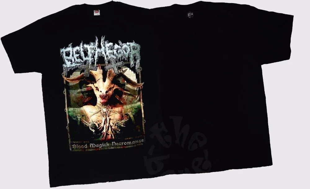 Cool Tees Men's Belphegor Blood Magick Necromance Austrian Metal Ban T-Shirt Sizes:S To 3XL Crew Neck Novelty Short Sleeve Tees