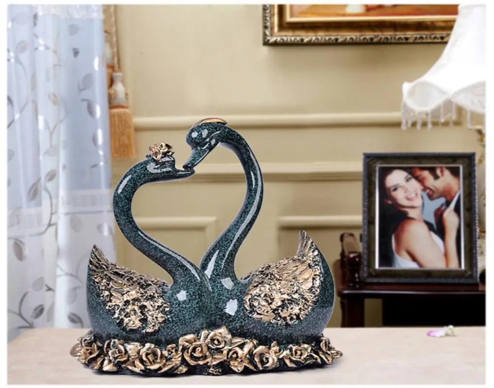 Creative Couple Swan Decoration Home Furnishing Living Room TV Cabinet Decoration Wedding Gift Wedding Gift