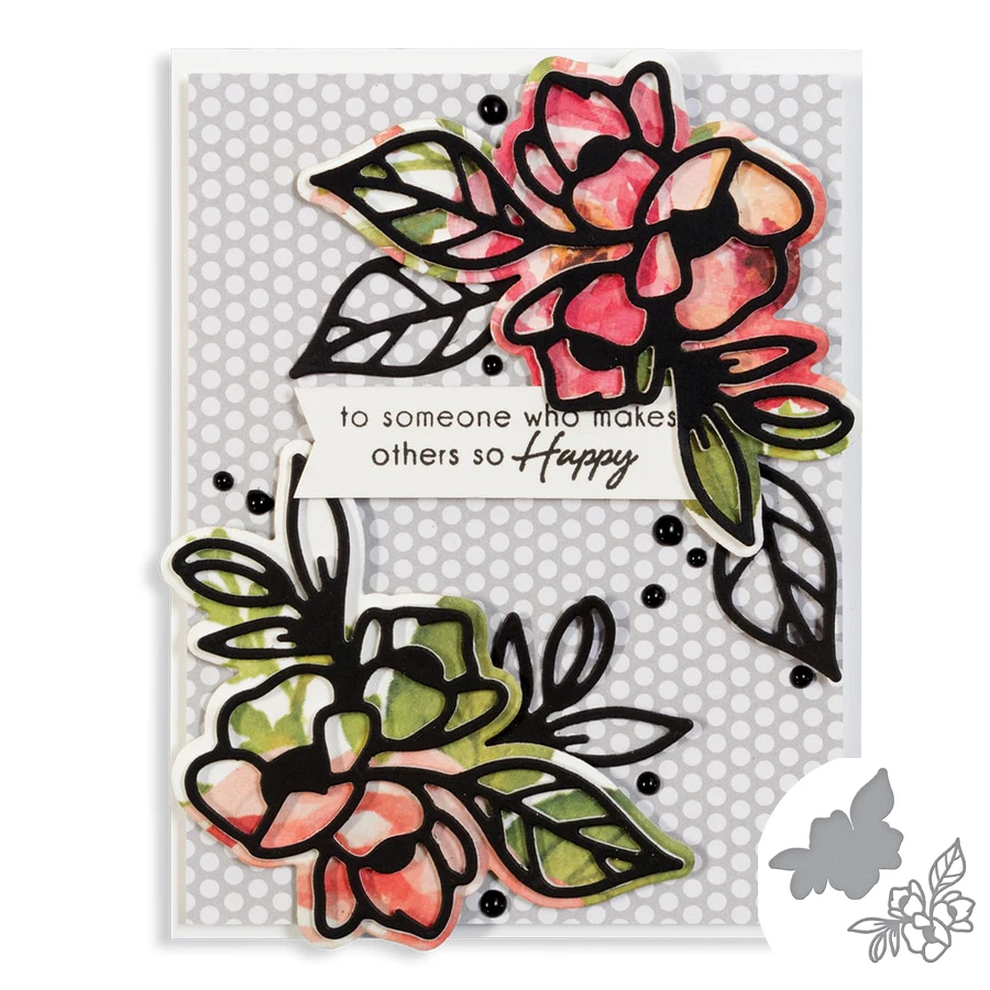 

Flowers With Leafs Pattern Metal Cutting Dies Scrapbooking Embossing Stencil DIY Paper Gift Card DIY Decorative Model Templates