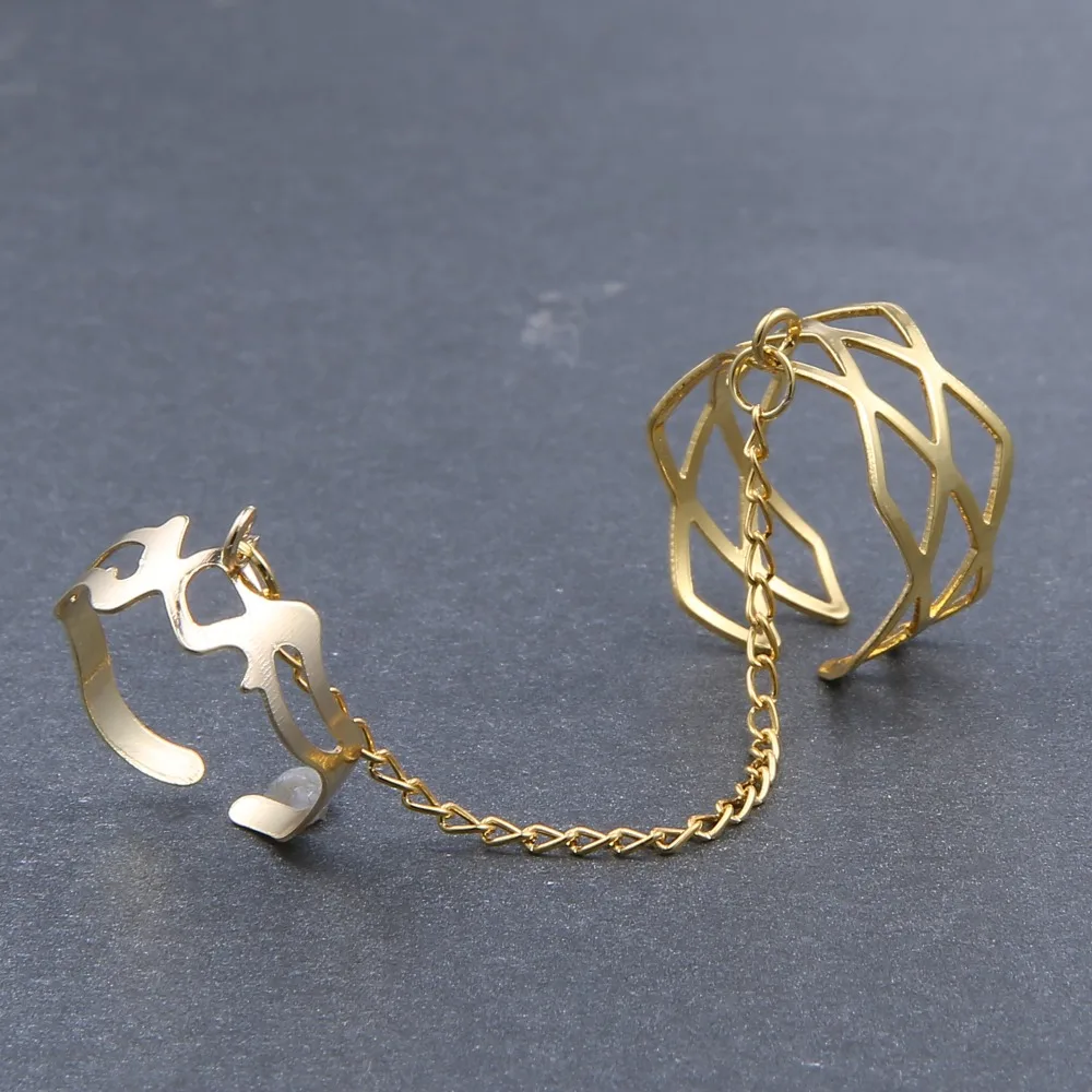 Rinhoo регулируемое ажурное Полосатое цветочное кольцо в форме сердца геометрическое Открытое кольцо из нержавеющей стали женские вечерние ювелирные изделия кольца