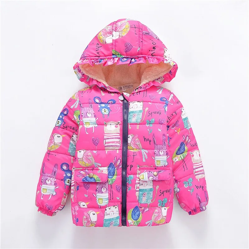 

2-7Y Newborn Winter Baby Kids Boys Girls Winter Warm Hooded Floral Coat Jacket Outwear
