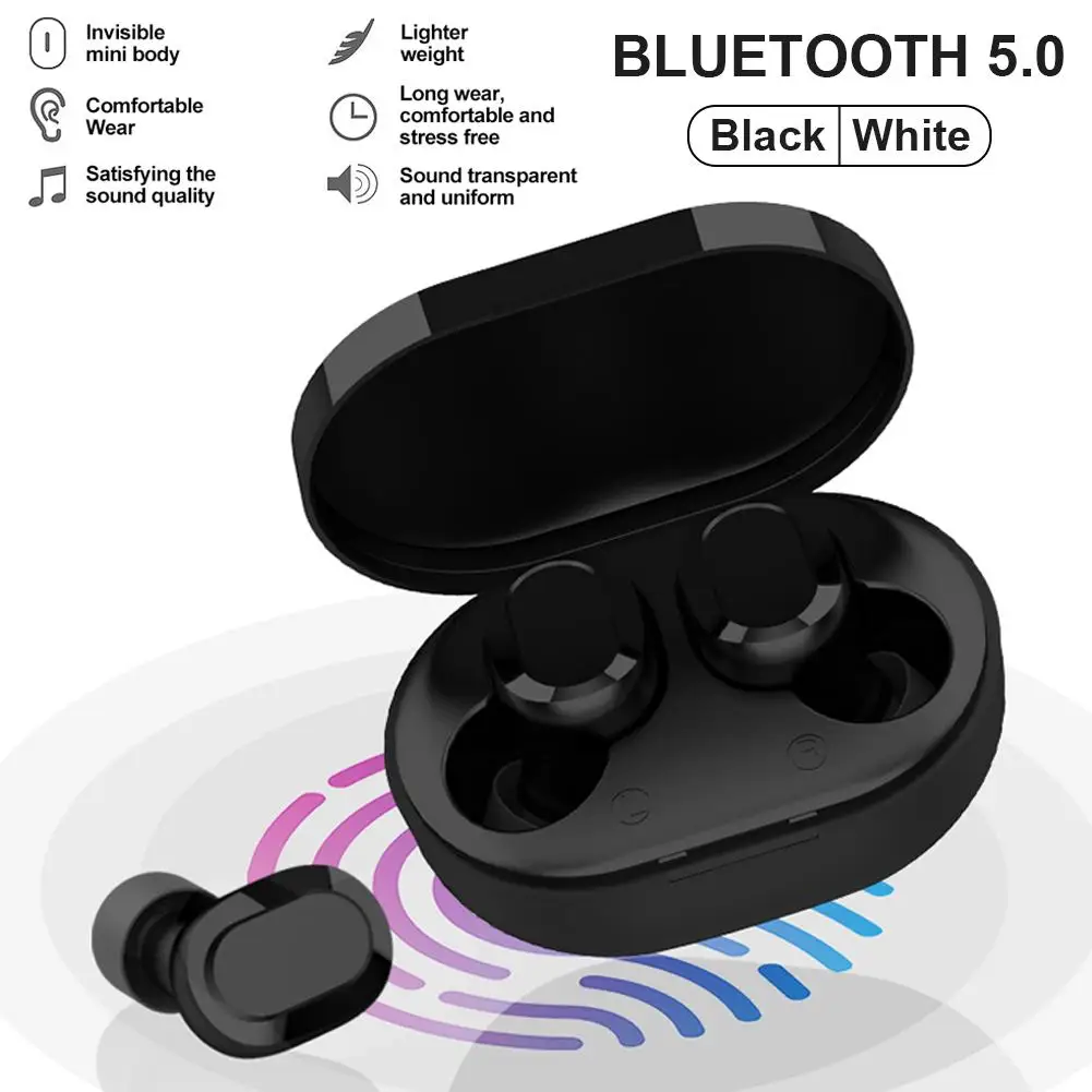 

Mini Wireless TWS 5.0 bluetooth Earphone in-ear HiFi Heavy Bass Smart Touch Waterproof for iphone Xiaomi